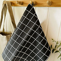 Рушник кухонний в клітинку, стильний рушник для кухні (чорний)