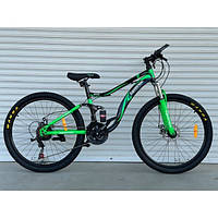 Велосипед двухподвесной TopRider 910 , 26" Зеленый + подарок крылья или насос