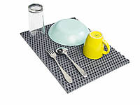 Кухонный коврик для сушки посуды EVAPUZZLE S 40x30 см сушка посуды, сушилка для посуды, коврик для кухни Серый
