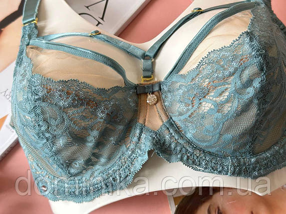 80/85С Бюстгальтер із портупеями на чашку С без поролону бірюзовий, фото 2