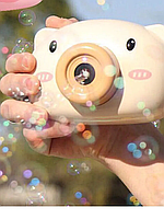 Детский генератор мыльных пузырей Свинка BUBBLE CAMERA / Игрушка фотоаппарат для мыльных пузырей