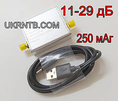 Надмалошумний підсилювач 0,1 МГц - 6 ГГц, 29-11 дБ, акум. 250 мАг / МШП / LNA / Ultra Low Noise Amplifier 29-11dB 0.1M-6GHz