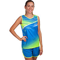 Форма для легкой атлетики женская LIDONG LD-8312 размер XL цвет синий-салатовый mr