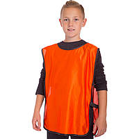 Манишка для футбола юниорская с резинкой Zelart CO-4001 цвет оранжевый mr