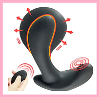 Анальний вібратор надувний із пультом, Розширювач для анального сексу, стимулятор ергономних зон, Інтимні ігри