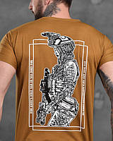 Футболка армійська Tactical girl койот, армійська футболка зсу койот із принтом, футболка з написом coolmax