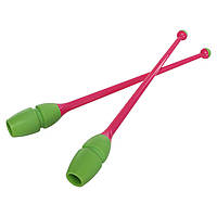 Булавы для художественной гимнастики Zelart C-0963 цвет розовый-зеленый mr
