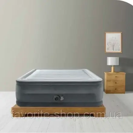 Надувне ліжко двоспальне з вбудованим насосом Intex 64418