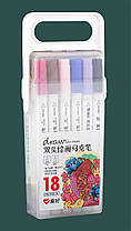 Набір скетч маркерів двосторонні 18 кольорів пластиковий бокс РМ516-18