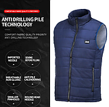 Жилет з підігрівом термо L синя від Павербанку USB з нагрівальним елементом з електропідігрівом, фото 3