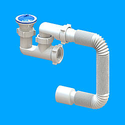 Сифон для душової кабіни ( піддону ) нержавіючий випуск і гофра 40*50 Flat Steamer