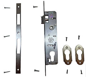 Замок металопластикових дверей KALE одноточковий (короткий) 153/p25 (16/25/85) з фалевою клямкою