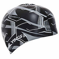 Шапочка для плавания YINGFA C0080 цвет черный-серый mr