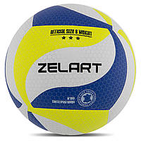М'яч волейбольний ZELART VB-9000 колір салатовий-білий синій