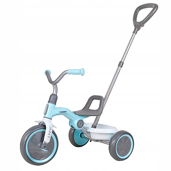 Велосипед триколісний складаний з батьківською ручкою Qplay (регулювання сидіння та керма) Ant+ LightBlue