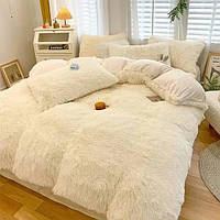 Комплект постельного белья Травка, теплое велюровое постельное белье евро размер