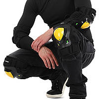 Комплект защиты SOULRIDING Zelart M-9331-LED (колено, голень, предплечье, локоть) черный-желтый mr