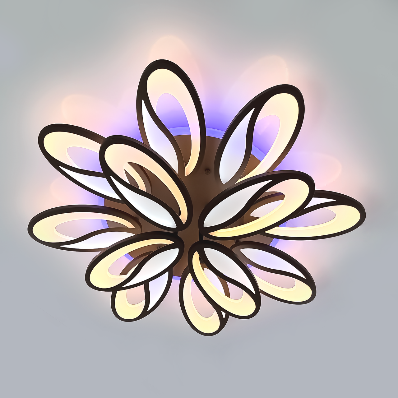 Потужна люстра LED з пультом, 190 Вт, для приміщень до 25 м² (5565/8+4CF), фото 1