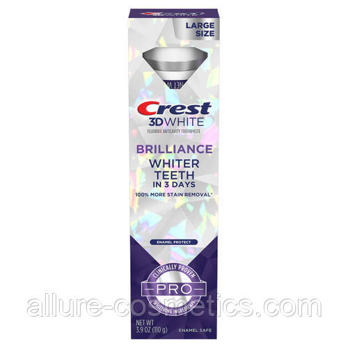 Вибілювальна зубна паста Crest 3D White Brilliance Toothpaste PRO Enamel safe 110 г