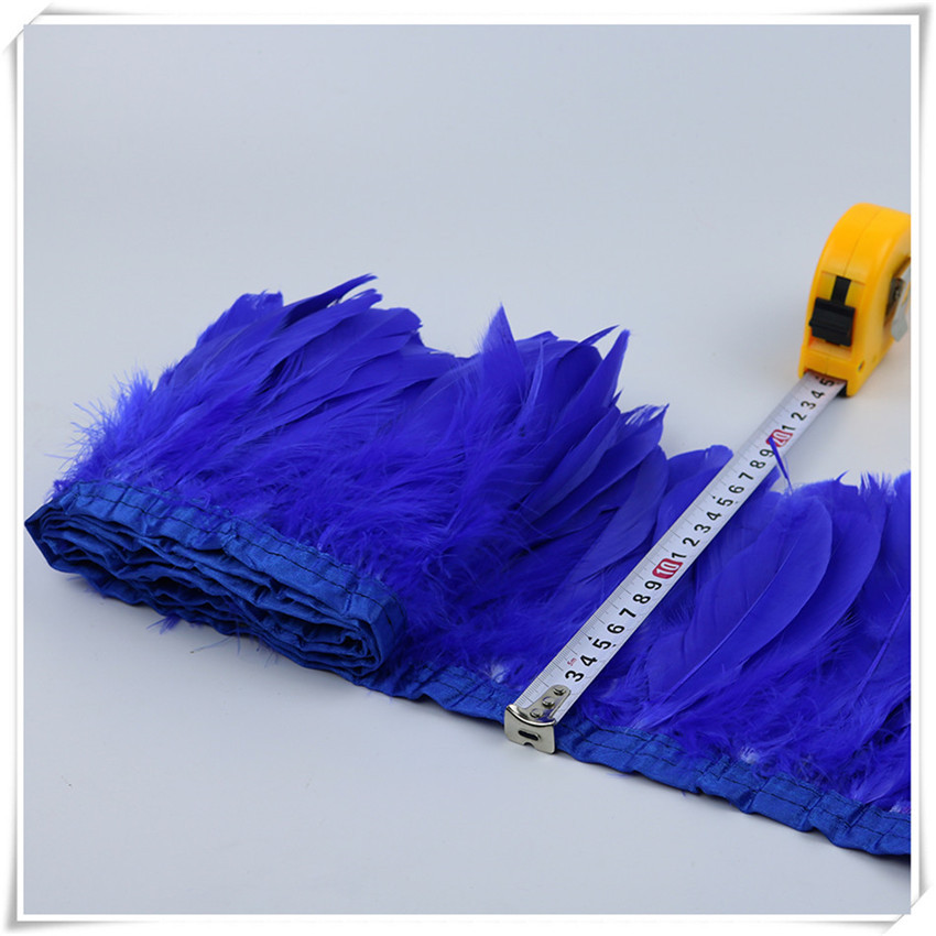 Тесьма перьевая из гусиных перьев, цвет Sapphire, цена за 0,5м - фото 3 - id-p83869336