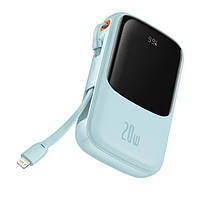Портативний акумулятор 20000 мАг 20Вт USB Lightning блакитний Baseus Qpow PPQD030003 FCC