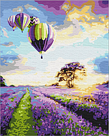 Картина-раскраска по номерам Полет над лавандовым полем 40x50см Картины в цифрах природа Brushme BS8297