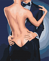 Картина за номерами пара закоханих Обійми джентельмена 40х50 Розмальовка за номерами акриловими фарбами на полотні Brushme BS34137