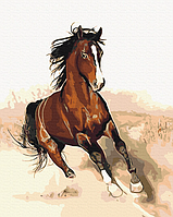 Акриловая живопись по номерам картина Лошадь в движении 40×50см Картины в цифрах на холсте BrushMe BS52202