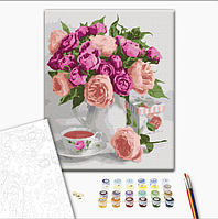 Картина по номерам Пурпурный натюрморт 40х50см Картина раскраска по цифрам букет цветов в вазе BrushMe BS51451
