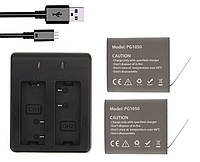 Зарядка для экшн-камер и два аккумулятора EKEN H9R, H8, H6, H5 PG1050 FCC