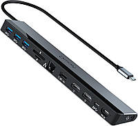 Док-станция USB C с двойным монитором: NEWQ 12-в-1 USB C концентратор с двойным HDMI 4K@30 Гц USB хаб