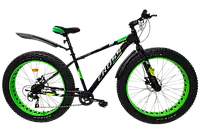Велосипед Cross 27,5*4,5" Leopard 2024 Рама-18" black-green