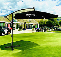 Зонт садовый с подсветкой LED чёрный Bonro B-7218LP 3м 6 спиц 24 лампы прочный качественный