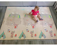Коврик детский 200×150см 1.2 толщина ковер килимок детям для ползания игровой для девочки розовый развивающий