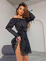 Женское платье с длинными рукавами Летнее красивое платье Женское платье черное Платье прогулочное SS&V