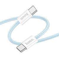 Кабель для заряджання телефону Hoco X104 Type-C to Type-C 60W 200 см Blue