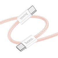 Кабель для зарядки телефона Hoco X104 Type-C to Type-C 60W 100 см Pink