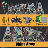 Фигурки военных Китая 24 шт + мотоцикл, вторая мировая война (солдатики для LEGO)