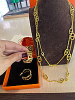 Брендові сережки круглі Ермес/Hermes