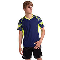 Комплект одежды для тенниса мужской футболка и шорты Lingo LD-1808A размер 3XL цвет темно-синий-салатовый ag