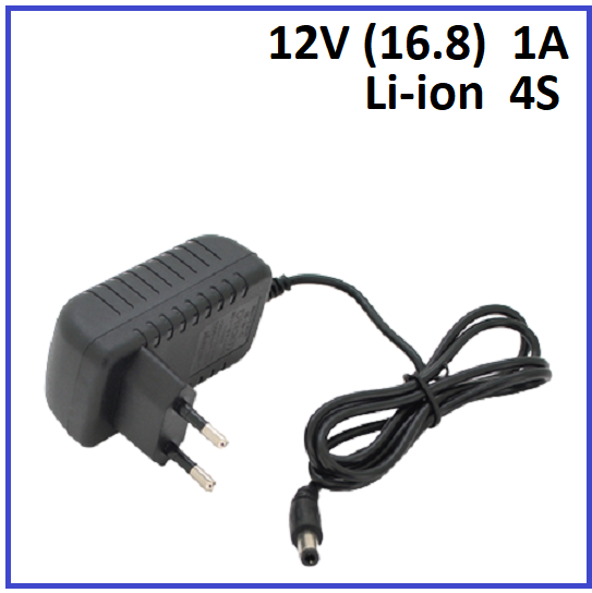 Зарядний пристрій для акумуляторів Li-Ion 12V (16.8) 4S до 1A штекер 5.5х2.5