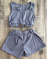Детский набор комплект костюм для девочки футболка и шорты 92-98