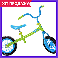 Беговел детский Profi Kids велобег колеса 12 дюймов M 3255-4 синий зеленый Топ