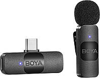 Профессиональный беспроводной микрофон Boya BY-V10 Type-C петличка для телефона