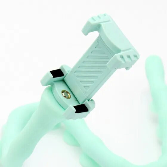 Гнучкий тримач для телефону з універсальними присосками Cute Worm Lazy Holder. Колір блакитний MG-38, фото 1