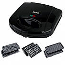 Вафельниця для м'яких вафель Magio MG-363 570 Вт, Гриль електричний, Бутербродниця знімні пластини LF-90, фото 5