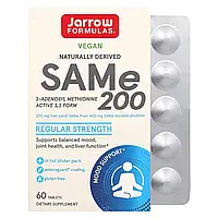 Jarrow Formulas, SAMe 200, 200 мг, 60 таблеток для печени, восстановление детокса очистки против депрессии