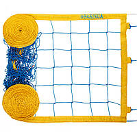 Сітка для волейболу Zelart ЕЛІТ 15 Норма SO-9555 колір синій-жовтий