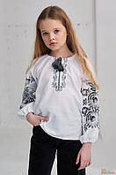 Красивая вышиванка для девочки на длинный рукав "Жоржина" (134 см.) Merezhka