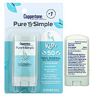 Coppertone Pure & Simple Kids солнцезащитный стик для детей SPF 50 какао-масло 13,9 г 0,49 унции